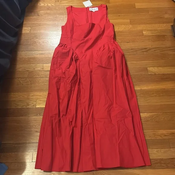NWT Wray Vanessa dress poppy red medium basque waist - Picture 2 of 10
